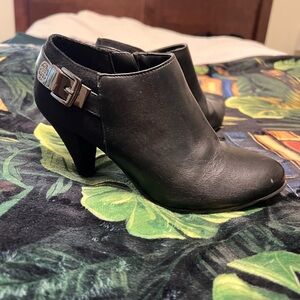 Xappeal Black Ankle Booties with Buckle